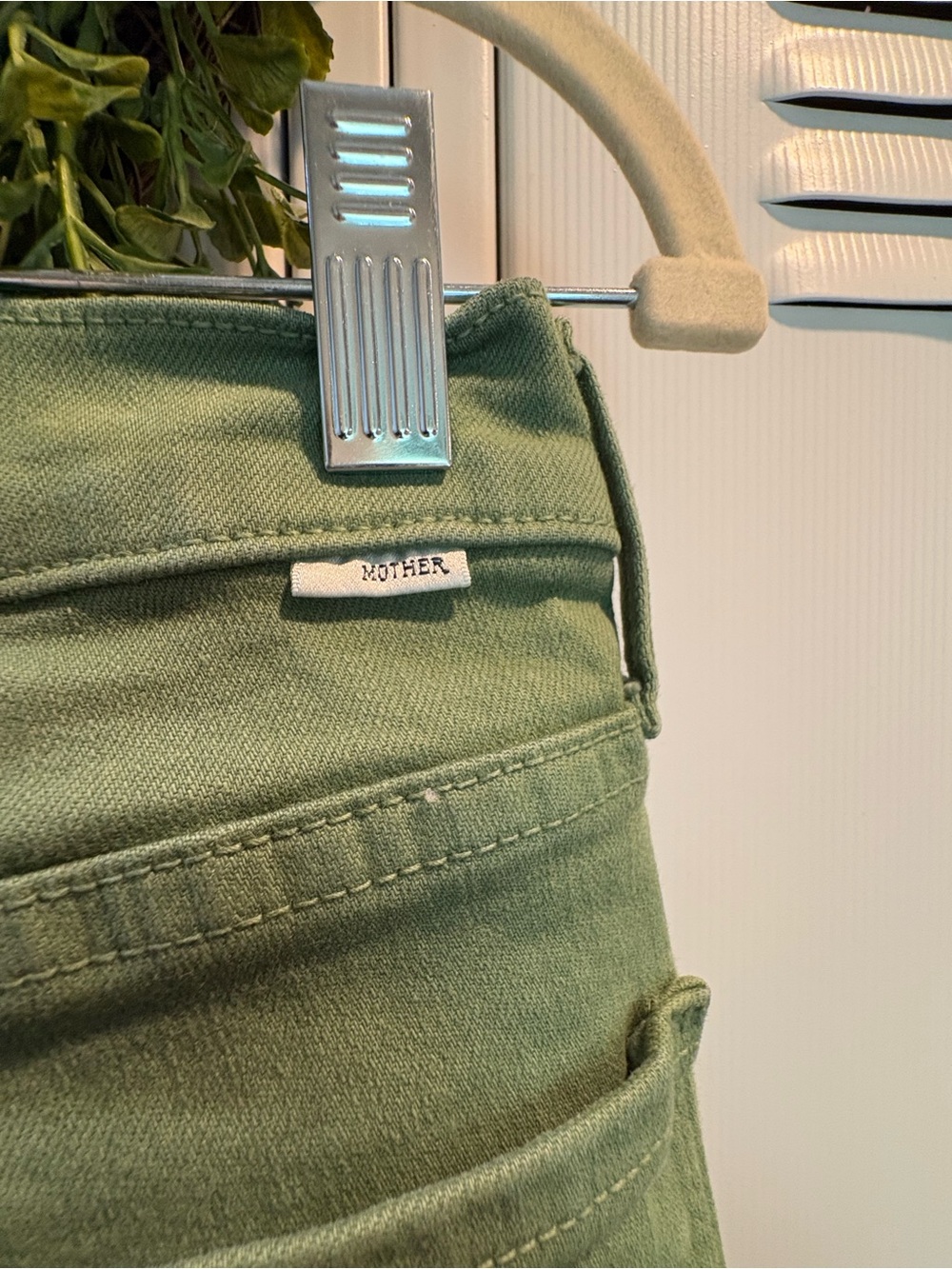 MOTHER Denim The Mid Rise Dazzler Ankle Fray Jeans Sz 30 Pretty Green - Picture 4 of 6